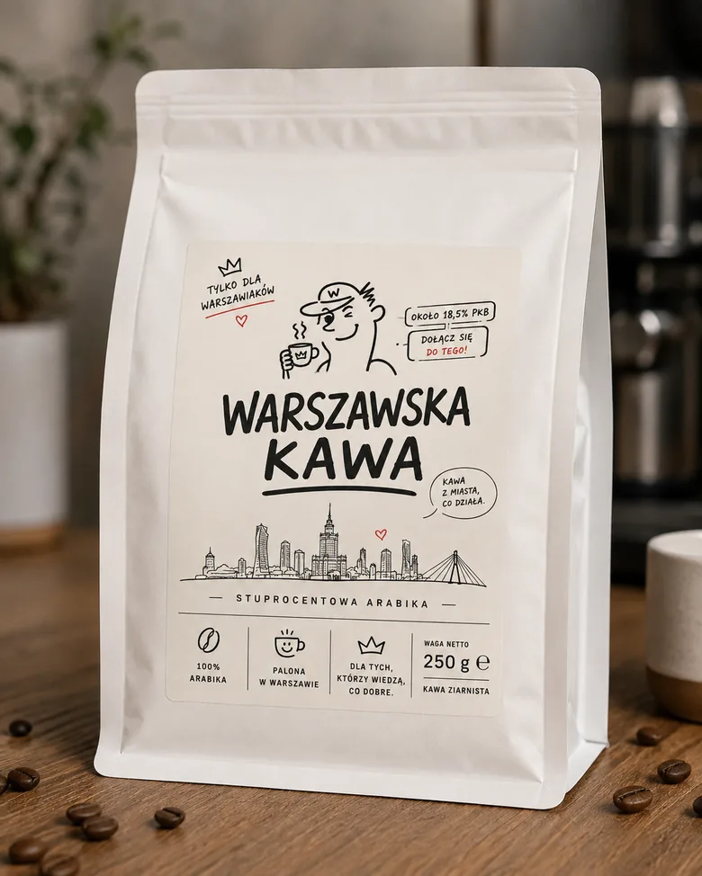 Paczka Warszawskiej Kawy przygotowana jako prezent